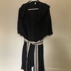 Black hooded free people robe/kimono